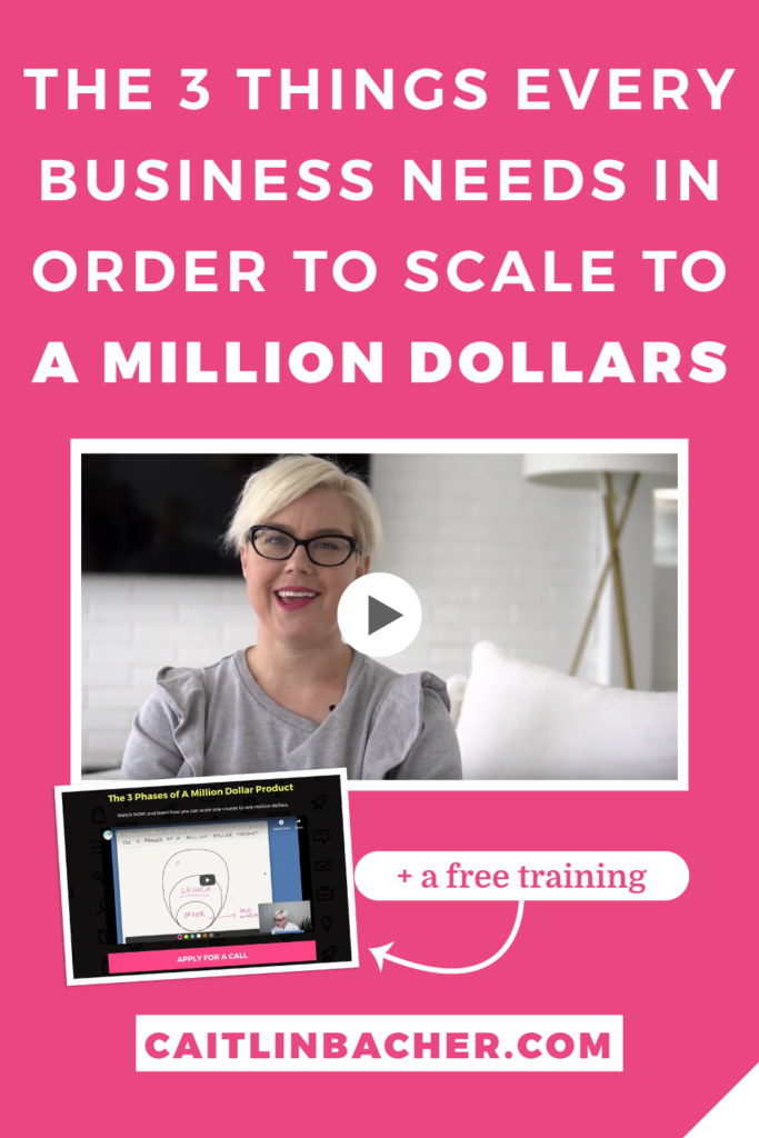 THE 3 EVERY BUSINESS NEEDS IN ORDER TO SCALE TO A MILLION | Scale With Success | Course Creator | Business Tips | caitlinbacher.com